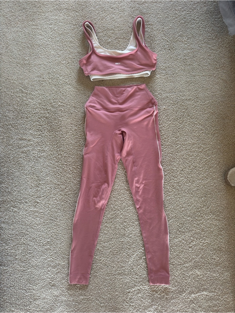SET Active Dusty Rose High-Waist Legging & Matching Sports Bra Set